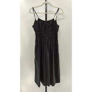 Quince Black Spaghetti Strap Midi Dress